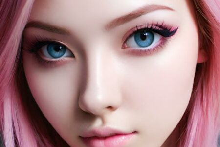 AI girl with pink hair wallpaper