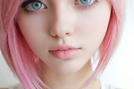 AI girl with pink hair wallpaper