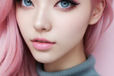 AI girl with pink hair wallpaper