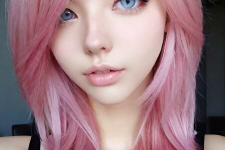 AI girl with pink hair wallpaper