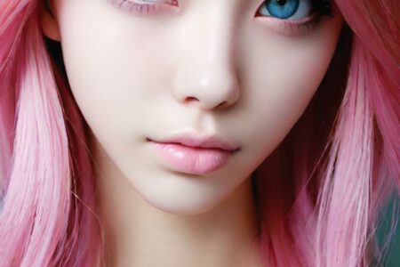 AI girl with pink hair wallpaper