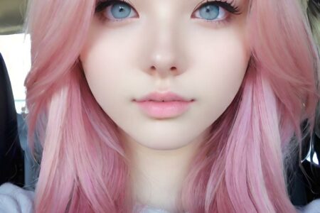 AI girl with pink hair wallpaper