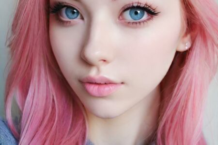 AI girl with pink hair wallpaper