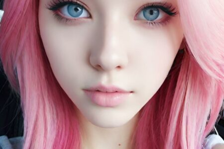 AI girl with pink hair wallpaper