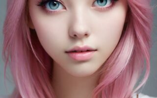 AI girl with pink hair wallpaper