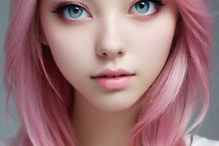 AI girl with pink hair wallpaper