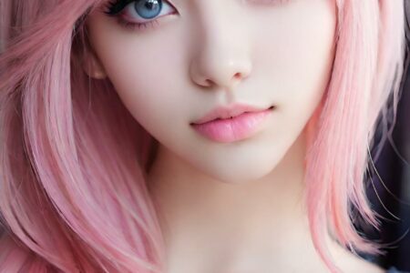 AI girl with pink hair wallpaper