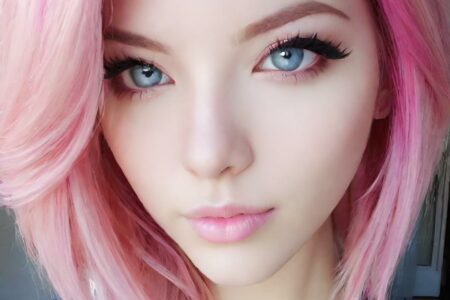 AI girl with pink hair wallpaper