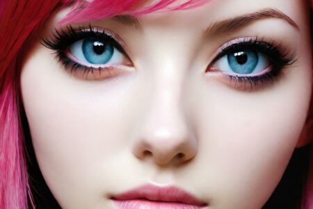 AI girl with pink hair wallpaper
