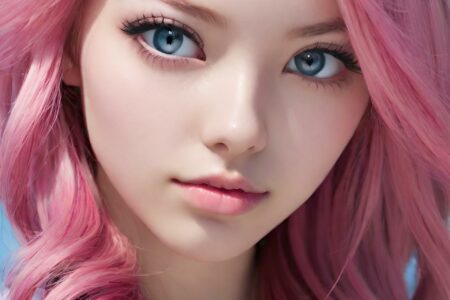 AI girl with pink hair wallpaper