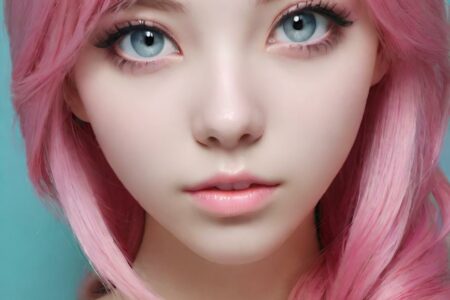 AI girl with pink hair wallpaper