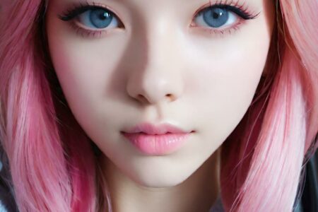 AI girl with pink hair wallpaper