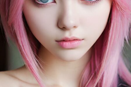 AI girl with pink hair wallpaper