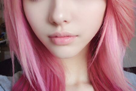 AI girl with pink hair wallpaper