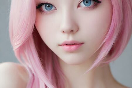 AI girl with pink hair wallpaper