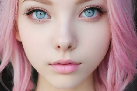 AI girl with pink hair wallpaper