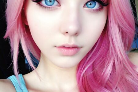 AI girl with pink hair wallpaper