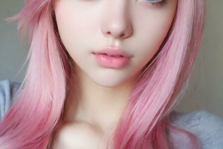 AI girl with pink hair wallpaper