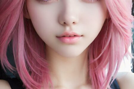 AI girl with pink hair wallpaper