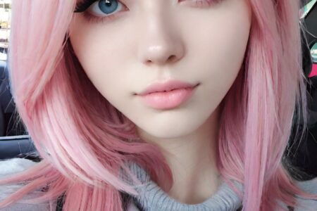 AI girl with pink hair wallpaper