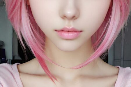 AI girl with pink hair wallpaper