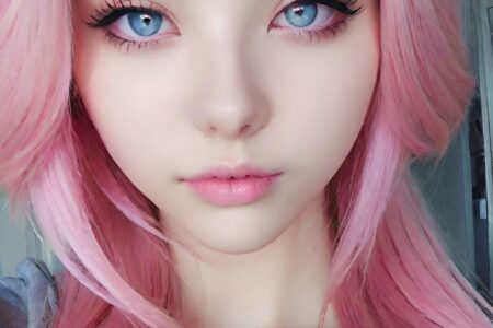 AI girl with pink hair wallpaper