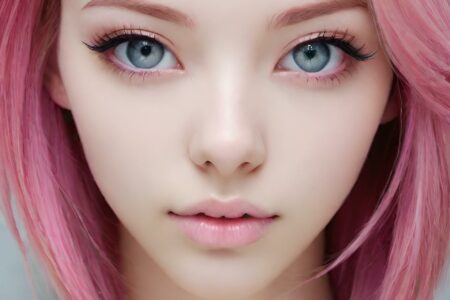 AI girl with pink hair wallpaper