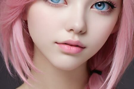 AI girl with pink hair wallpaper