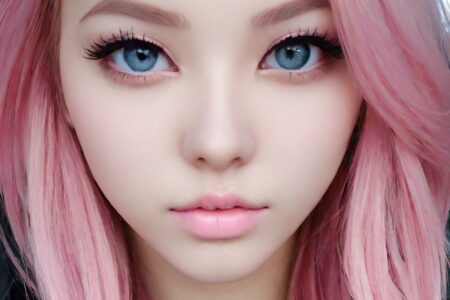 AI girl with pink hair wallpaper