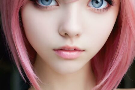 AI girl with pink hair wallpaper