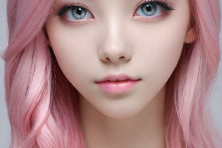 AI girl with pink hair wallpaper
