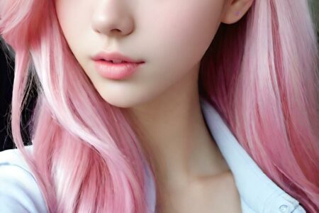 AI girl with pink hair wallpaper