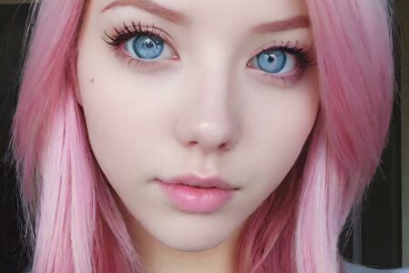 AI girl with pink hair wallpaper