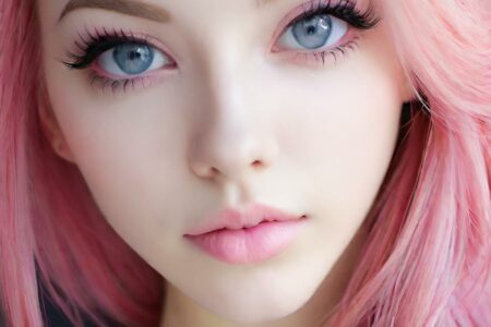 AI girl with pink hair wallpaper