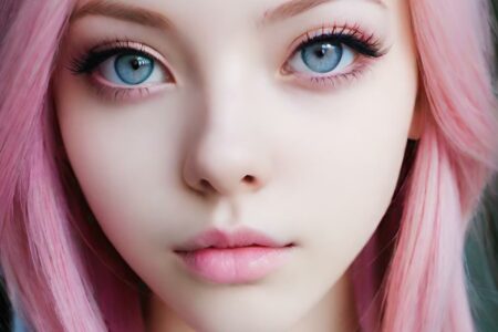 AI girl with pink hair wallpaper
