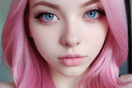 AI girl with pink hair wallpaper