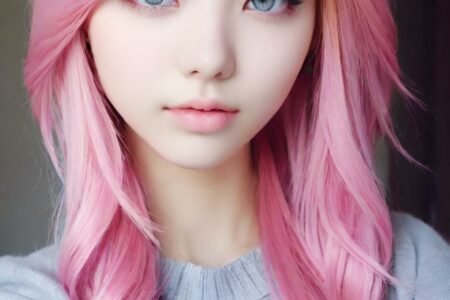 AI girl with pink hair wallpaper