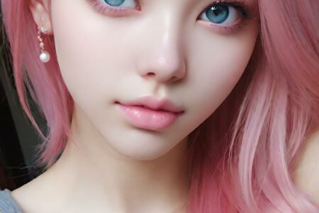 AI girl with pink hair wallpaper