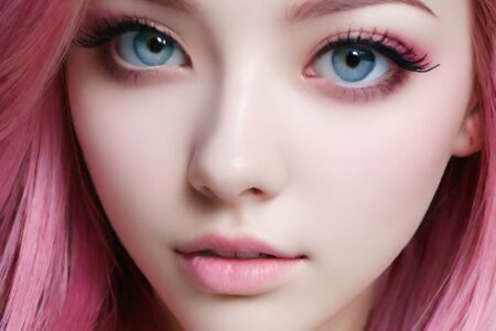 AI girl with pink hair wallpaper