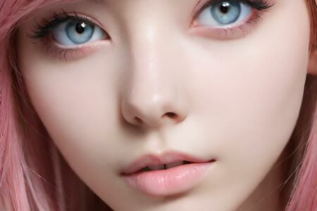 AI girl with pink hair wallpaper