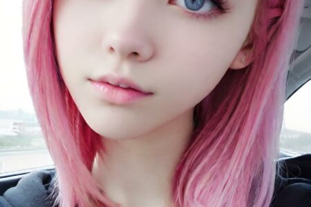 AI girl with pink hair wallpaper
