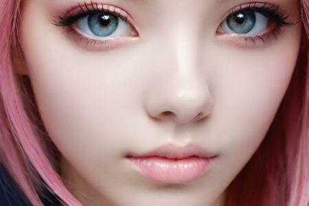 AI girl with pink hair wallpaper