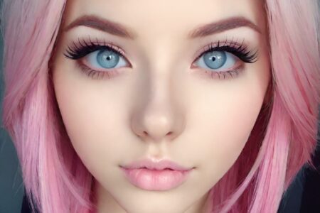 AI girl with pink hair wallpaper