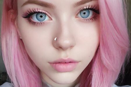 AI girl with pink hair wallpaper