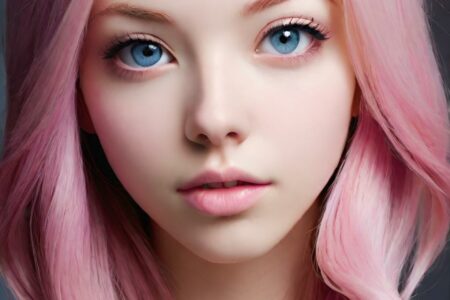 AI girl with pink hair wallpaper