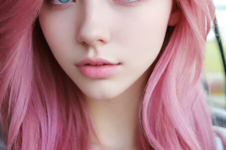 AI girl with pink hair wallpaper