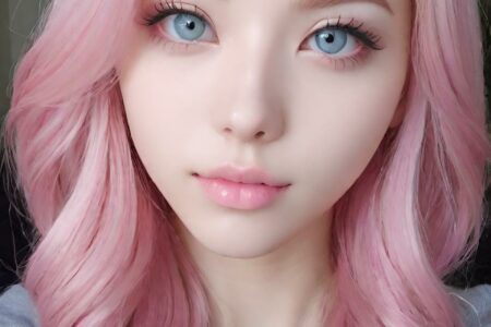 AI girl with pink hair wallpaper