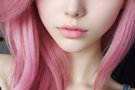 AI girl with pink hair wallpaper