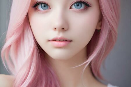AI girl with pink hair wallpaper