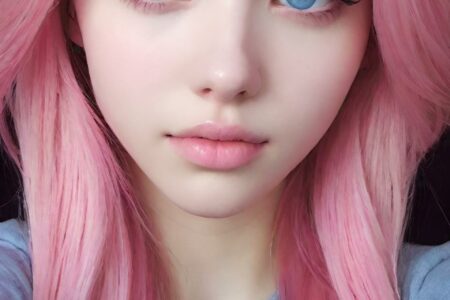 AI girl with pink hair wallpaper